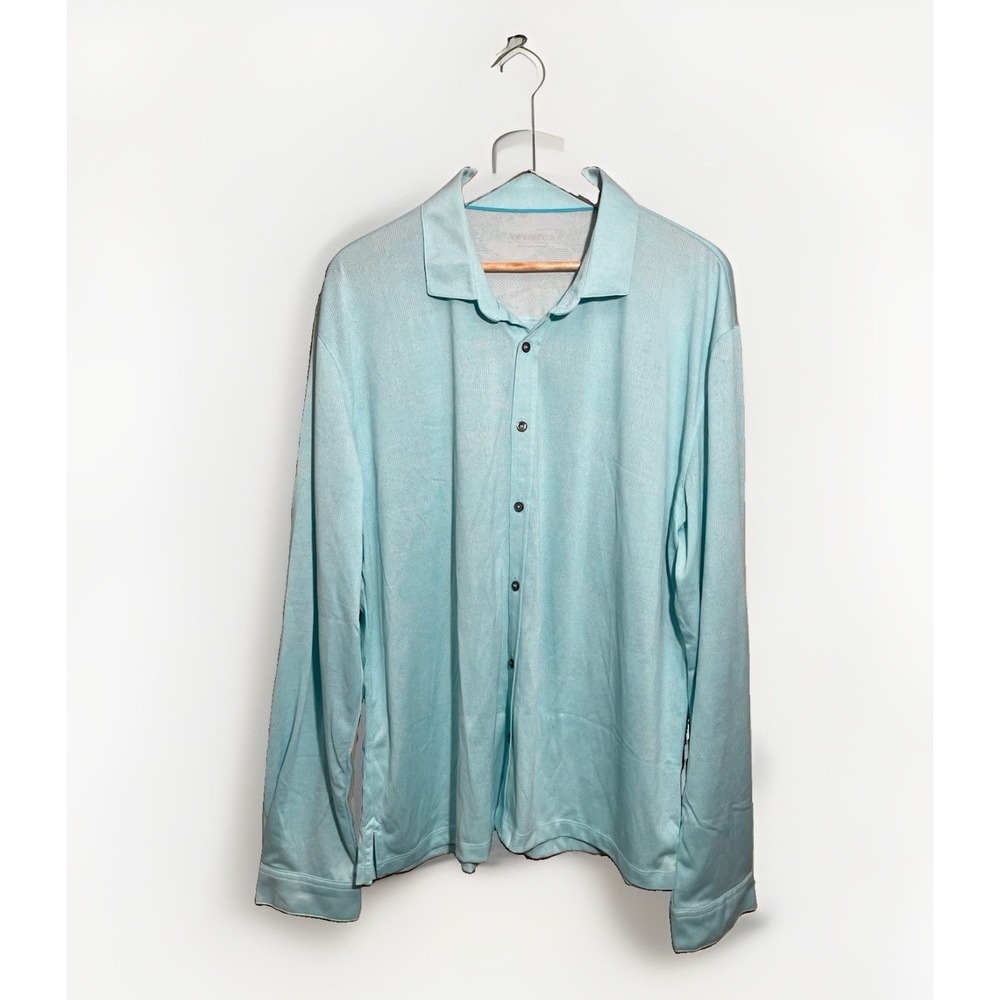 Devereux Golf Polo Shirt Mens Long Sleeve Men's 2XL Buttons Dry Weave Ocean